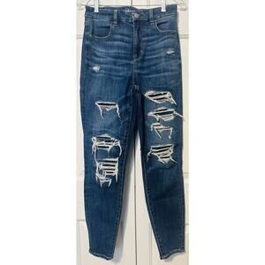 American Eagle Women’s Size 4 Jeans High Rise Next Level Stretch Ripped AB01